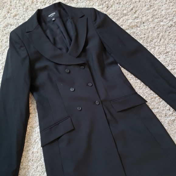 Express Tailored Knee Length Blazer 